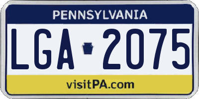 PA license plate LGA2075