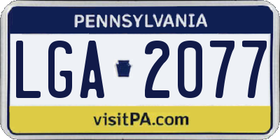 PA license plate LGA2077