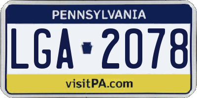PA license plate LGA2078