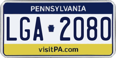 PA license plate LGA2080