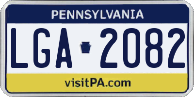 PA license plate LGA2082