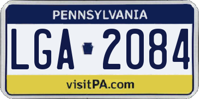 PA license plate LGA2084