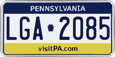 PA license plate LGA2085