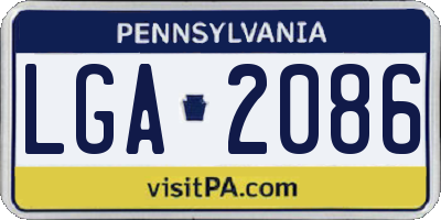PA license plate LGA2086