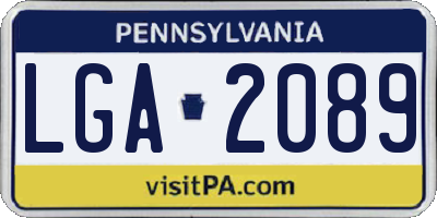 PA license plate LGA2089