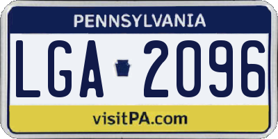 PA license plate LGA2096