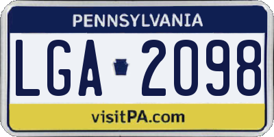 PA license plate LGA2098