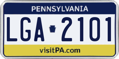 PA license plate LGA2101