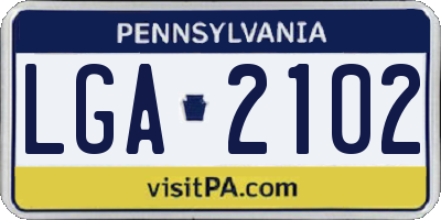 PA license plate LGA2102