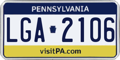 PA license plate LGA2106