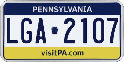 PA license plate LGA2107