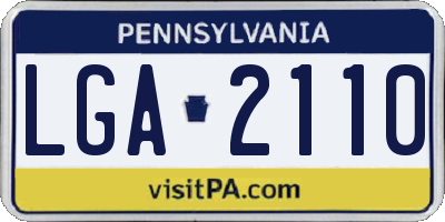 PA license plate LGA2110