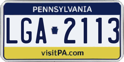 PA license plate LGA2113