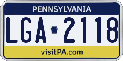 PA license plate LGA2118