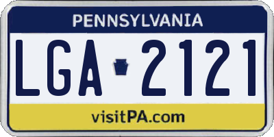 PA license plate LGA2121