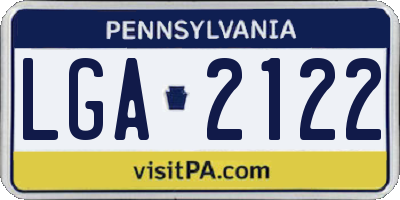PA license plate LGA2122