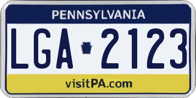 PA license plate LGA2123