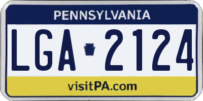 PA license plate LGA2124