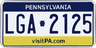 PA license plate LGA2125