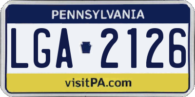 PA license plate LGA2126