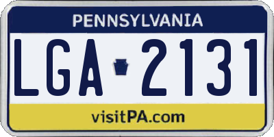 PA license plate LGA2131