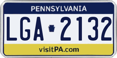 PA license plate LGA2132