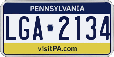 PA license plate LGA2134