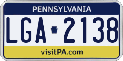 PA license plate LGA2138
