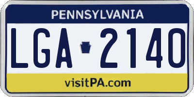 PA license plate LGA2140
