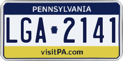 PA license plate LGA2141