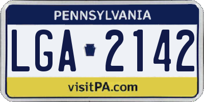 PA license plate LGA2142