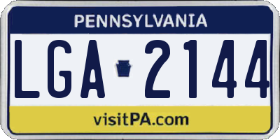 PA license plate LGA2144
