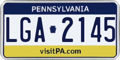 PA license plate LGA2145
