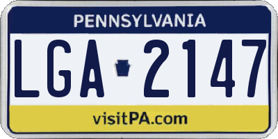PA license plate LGA2147