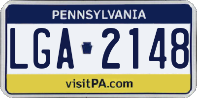 PA license plate LGA2148