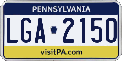 PA license plate LGA2150