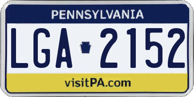PA license plate LGA2152