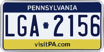 PA license plate LGA2156