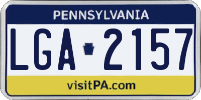 PA license plate LGA2157