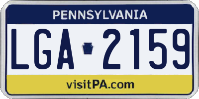 PA license plate LGA2159