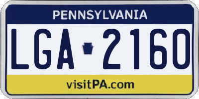 PA license plate LGA2160