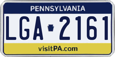 PA license plate LGA2161