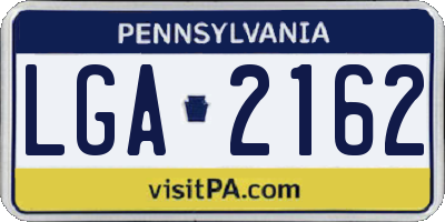 PA license plate LGA2162
