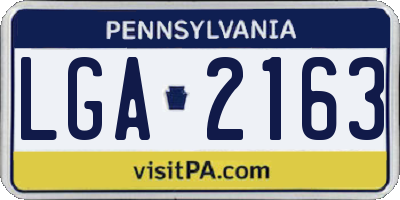 PA license plate LGA2163