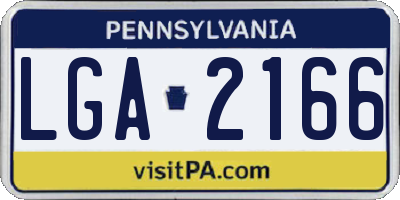 PA license plate LGA2166