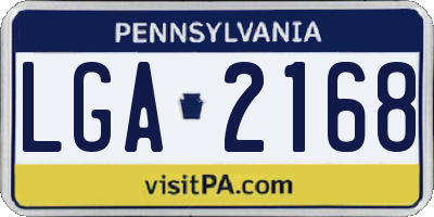 PA license plate LGA2168