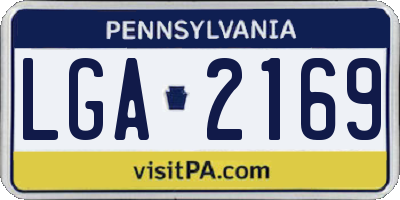 PA license plate LGA2169