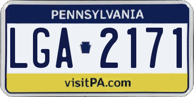 PA license plate LGA2171