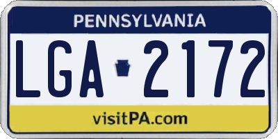 PA license plate LGA2172