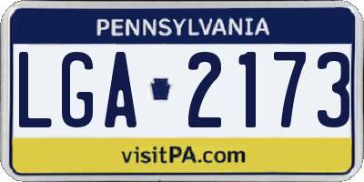 PA license plate LGA2173